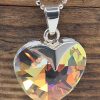 Faceted Crystal Heart Pendant & Chain