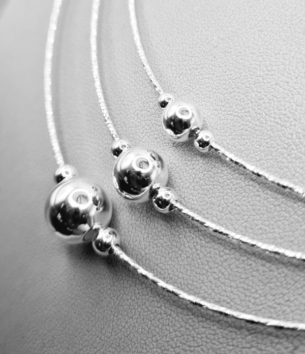 Triple Strand Ball Necklace
