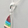 Multicoloured Semi- Precious Drop Pendant & Chain