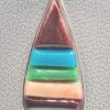 Multicoloured Semi- Precious Drop Pendant & Chain