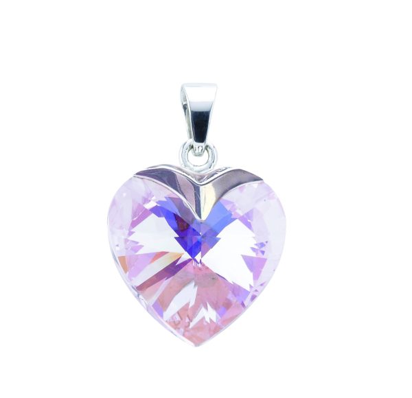 Faceted Crystal Heart Pendant & Chain