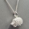 Solid Silver Hedgehog Pendant & Chain