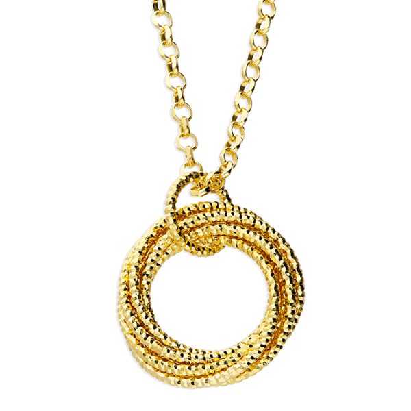 Gold plated Multiple ringed Necklace