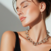 ZN629 MODEL Heavy Round Link Necklace