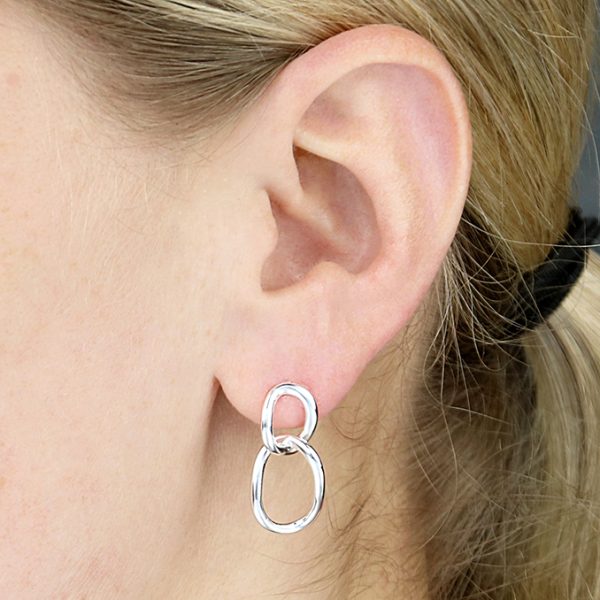 Abstract loops stud drop Earrings