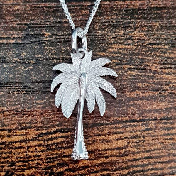 Silver Palm Tree Pendant & Chain