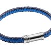Blue - Multi-Tone Woven Leather Bracelet