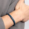 Blue - Multi-Tone Woven Leather Bracelet