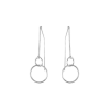 Silver Double Open Ring Pull Thru Earrings