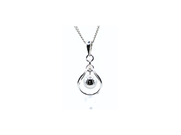 ZP009 Silver Open Wire Atom Pendant Only