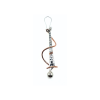 Hammered Long Drop Earring with Copper Swirl