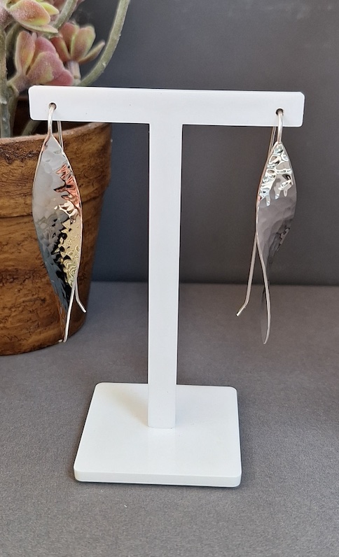 Long Hammered Twist Earrings