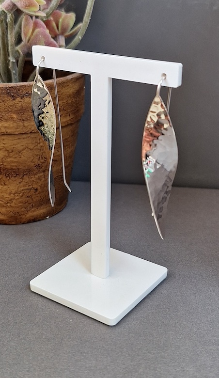 Long Hammered Twist Earrings