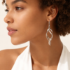 ZE0043 MODEL Open Double Elliptical Drop Earrings