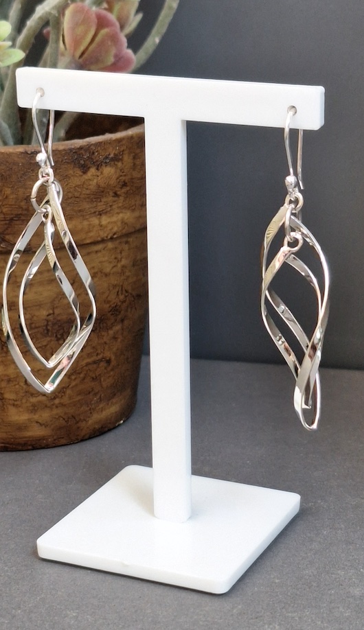 Open Double Elliptical Drop Earrings 