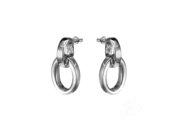 Chunky Open Oval Link Stud Earring