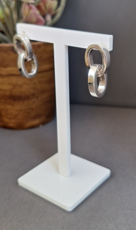 Chunky Open Oval Link Stud Earring