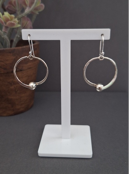 Hoop and Ball Drop Earrings