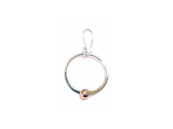Silver Conjoined Drop with Copper Bead