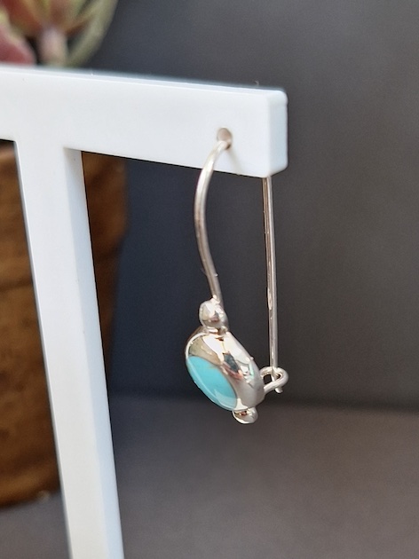 Recon Turquoise Button Earrings