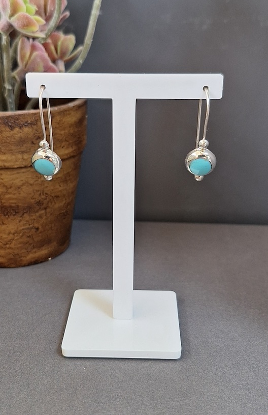 Recon Turquoise Button Earrings