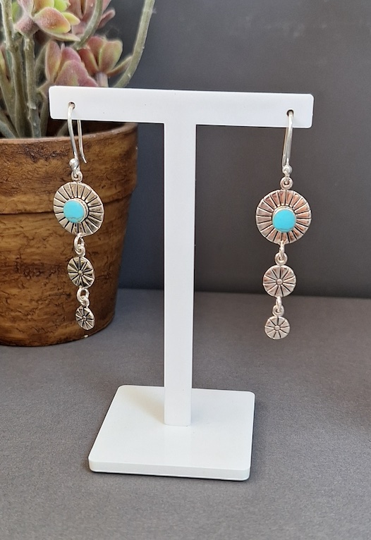 Recon Turquoise Flower Earrings