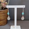 Hammered Recon Turquoise Drop Earrings