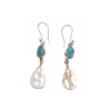 Hammered Recon Turquoise Drop Earrings