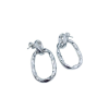 Hammered Open Oval Ring Hoops