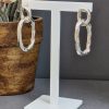 Hammered Open Oval Ring Hoops