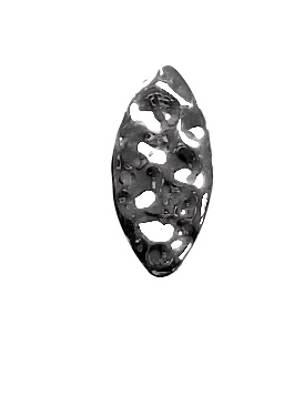 Hammered Elliptical Stud Earring