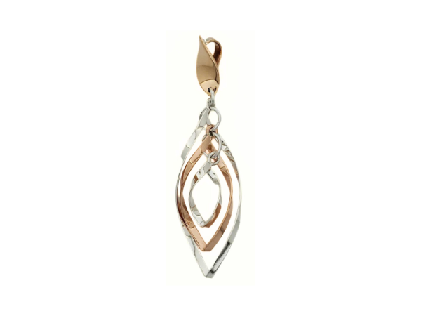 ZP0887 Copper Multi Twist Elliptical Pendant and Chain