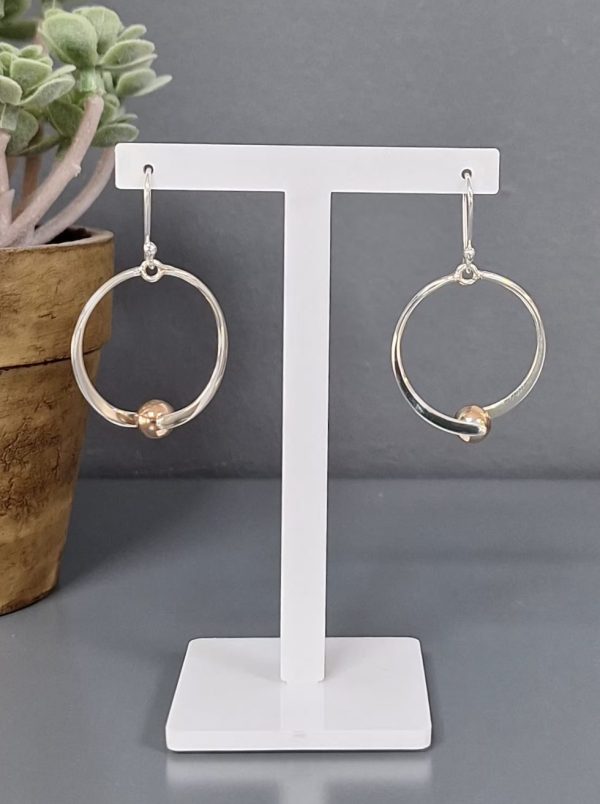 Silver Conjoined Drop with Copper Bead