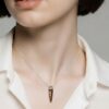 1769712134193 Cognac Amber Spike Drop Pendant & Chain