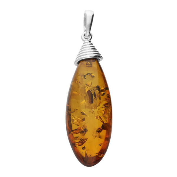 Sterling Silver Baltic Amber Pendant and Chain