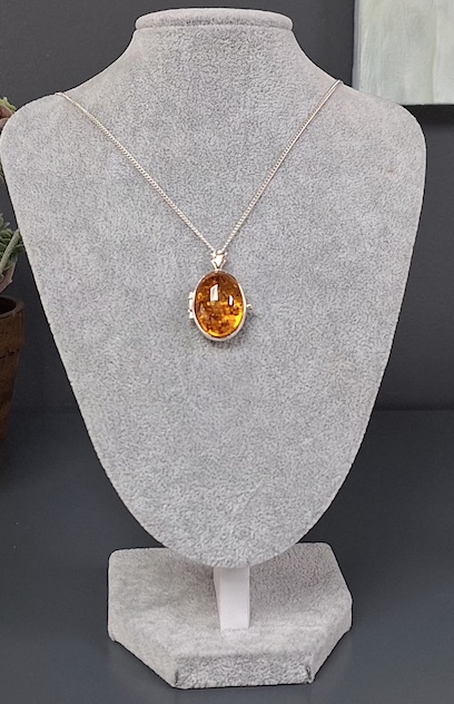 Screenshot Sterling Silver Baltic Amber Locket and Chain