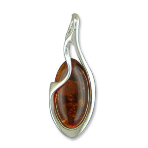 R6518B Sterling Silver Baltic Amber Pendant and Chain