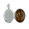 l6568_2 Sterling Silver Baltic Amber Locket and Chain
