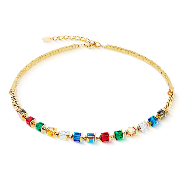 Coeur De Lion Multi Gold Plate Cube Necklace