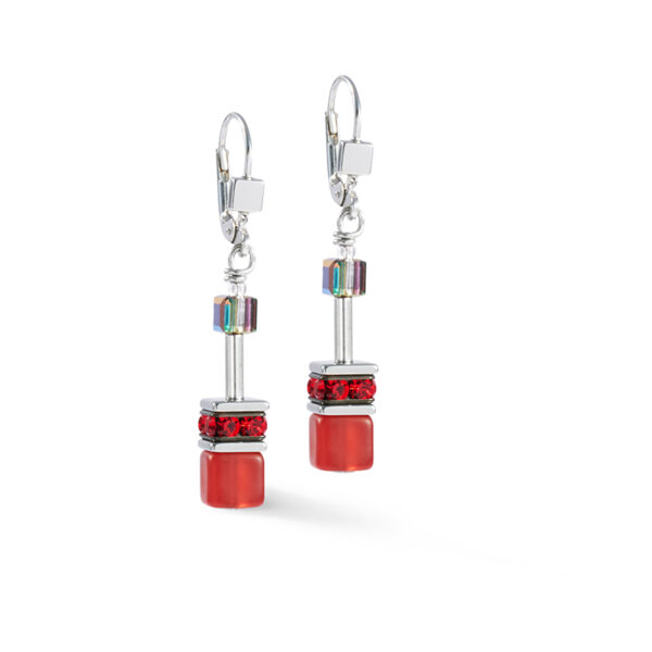 Coeur De Lion Red Cube Earrings