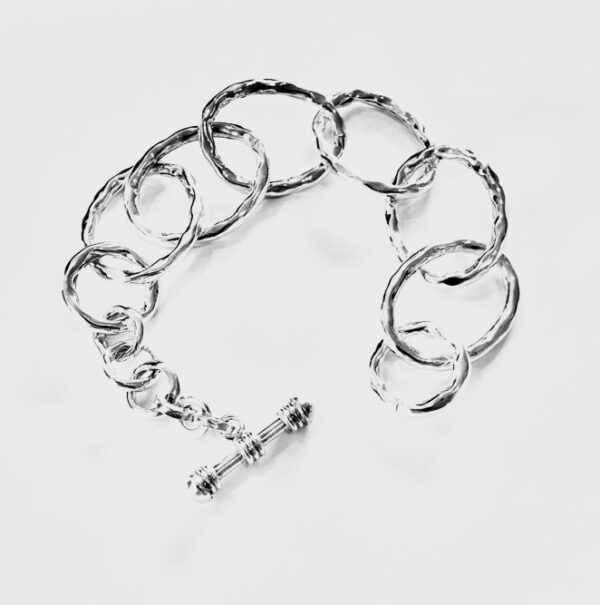 Hammered Oval Link Bracelet