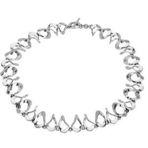 CN686 Heavy Oval Wave Necklace