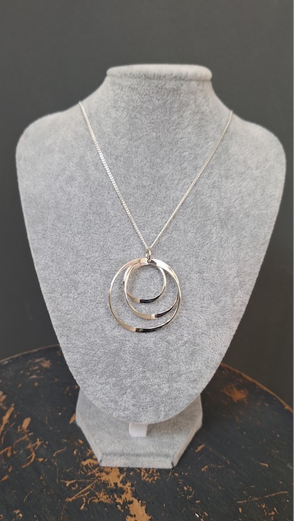 Triple Ring Pendant and Chain