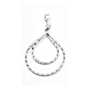 Fluted Double Open Teardrop Pendant and Chain