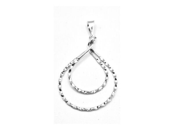 Fluted Double Open Teardrop Pendant and Chain