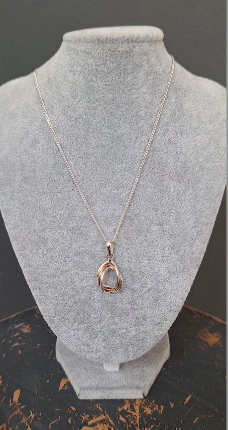 Copper Triple Wave Pendant and Chain