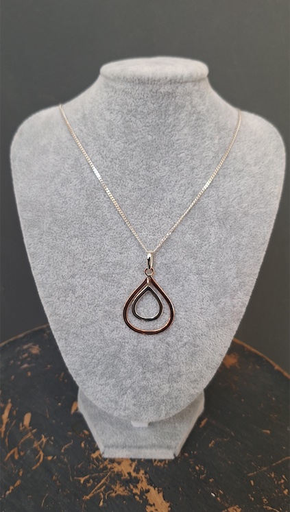 Copper Open Double Pendant and Chain