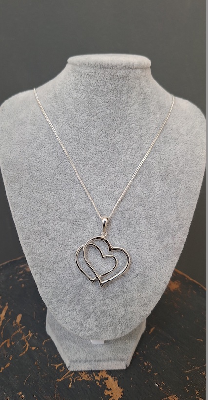 Double Open Heart Pendant and Chain
