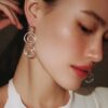 Double open ring Drop Earrings