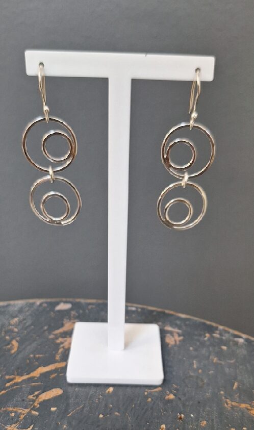 ZE0104 Double open ring Drop Earrings